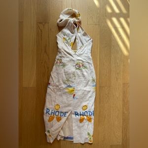 RHODE Paolo Midi Dress in Goa Party print